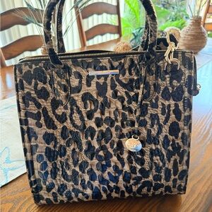 Brahmin Leopard Print Satchel